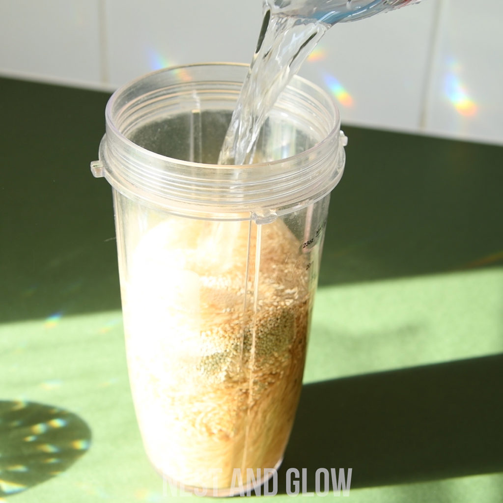 a quick soak in warm water is enough to sprout quinoa and make it easy to digest