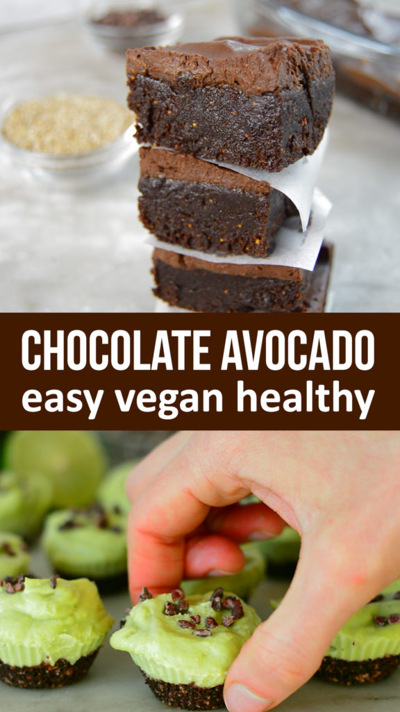 Healthy and easy chocolate avocado recipes that are all vegan, easy to make and high in nutrition. Full of heart healthy fats and vitamins. #healthyrecipes #veganrecipe