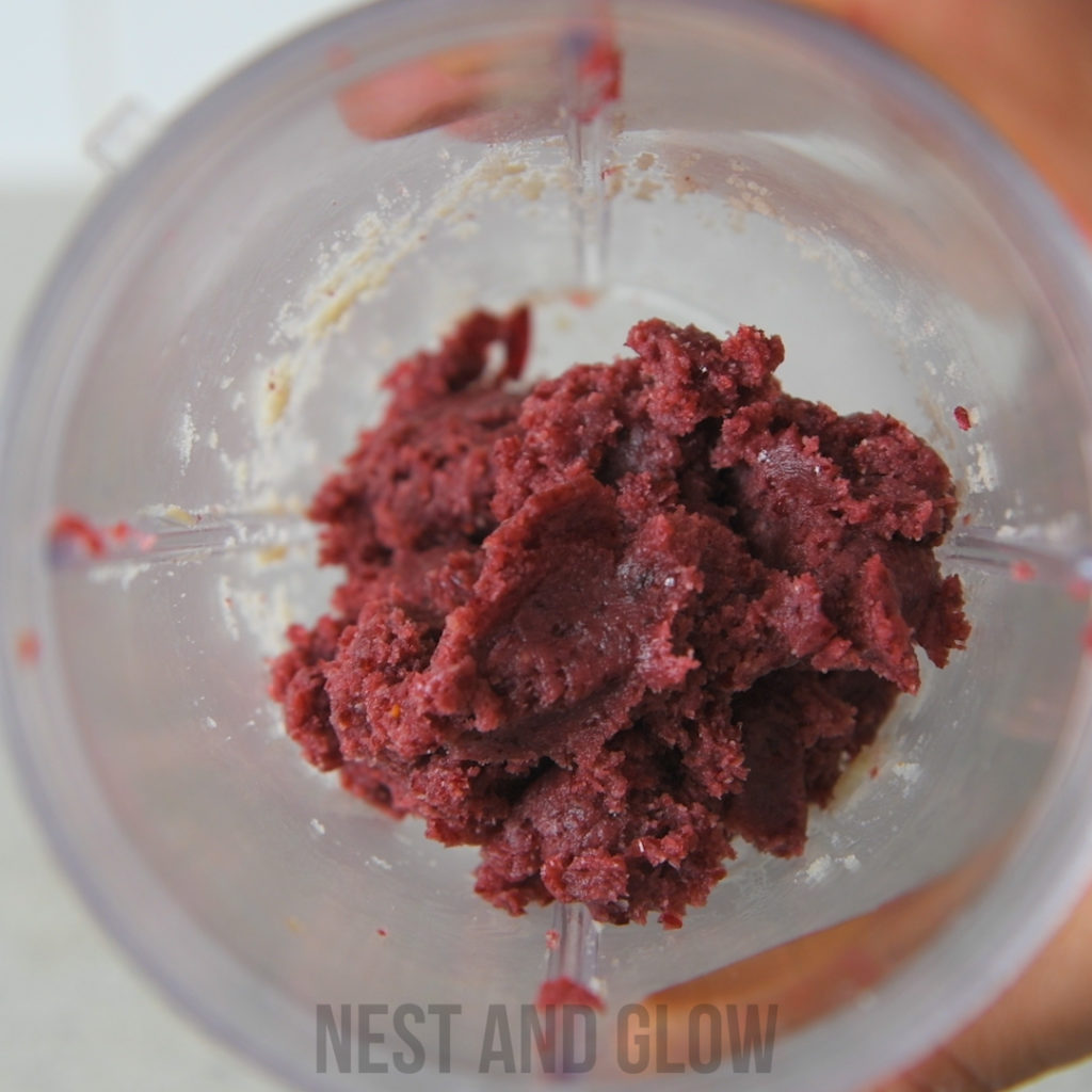 a bright red cranberry almond mixture
