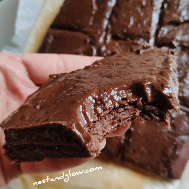 quinoa chocolate avocado brownie recipe for a vegan and gluten free healthy treat