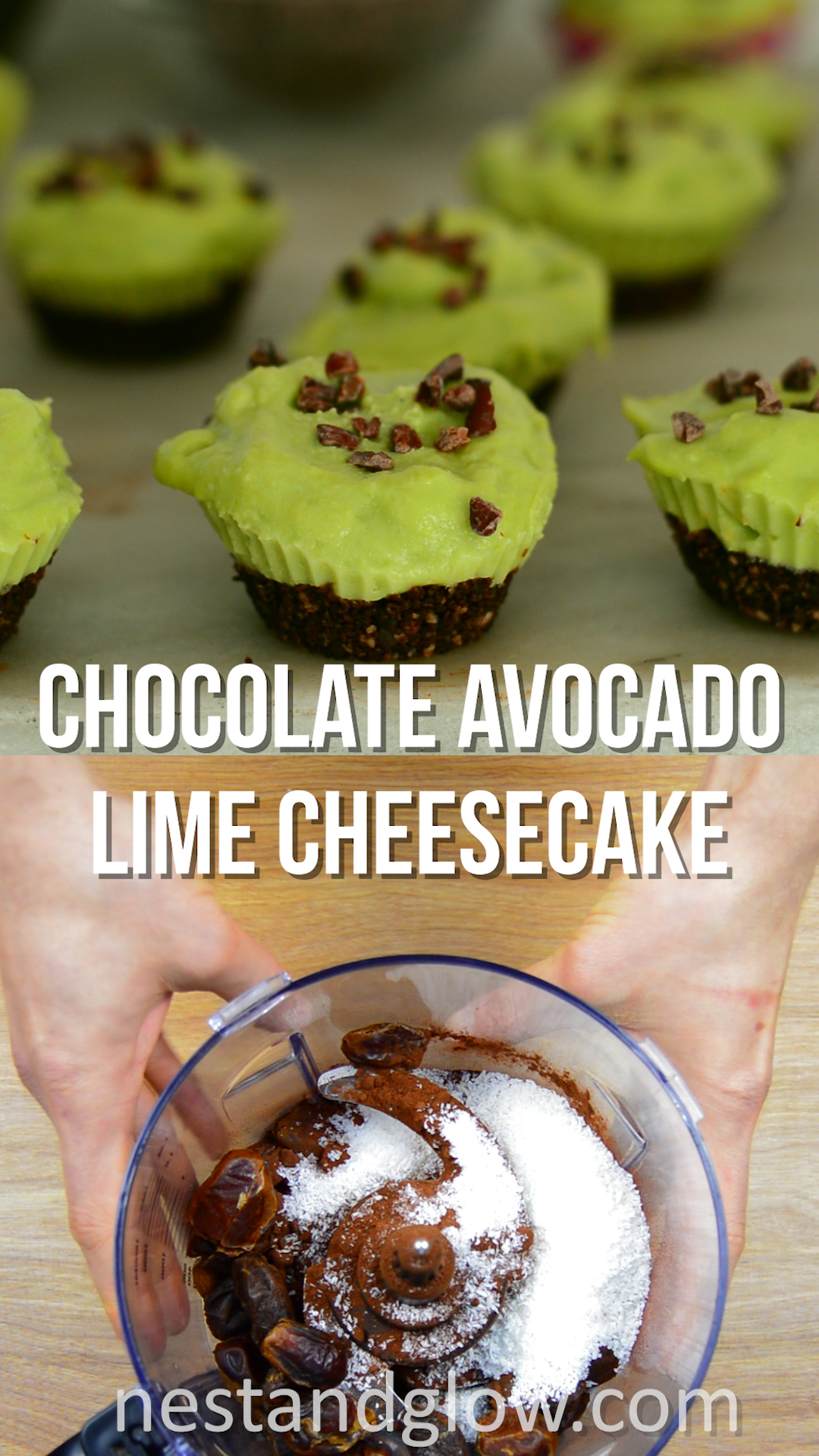Chocolate Avocado Lime Cheesecakes Recipe Raw Vegan and Healthy