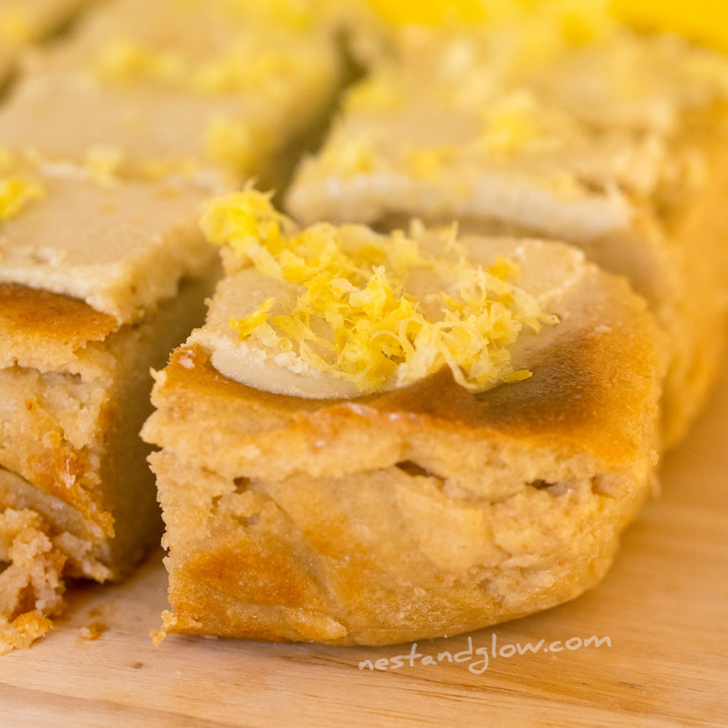healthy vegan quinoa lemon drizzle cake that's easy to make a high protein. naturally free of gluten and high in fibre without flour or eggs