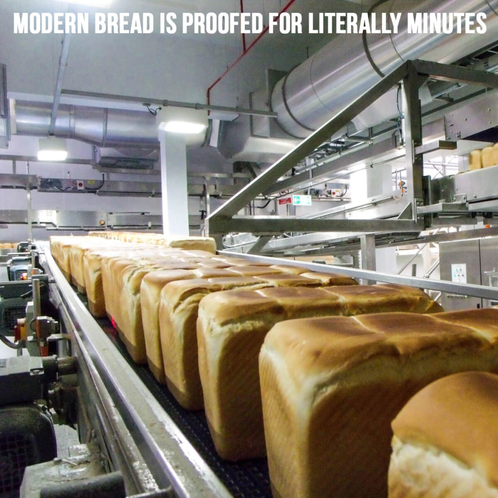 modern bread is proofed for literally minutes