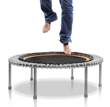 bouncing on a mini trampoline for health